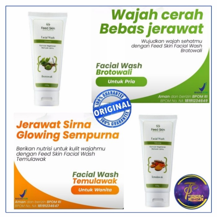 Terlaris Feedskin Natural Salina Herbal Sabun Wajah Alami Tanpa Kimia