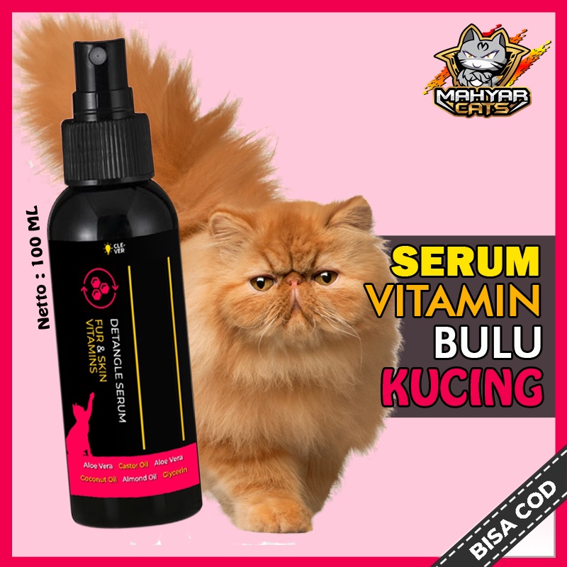 Serum Vitamin Bulu Kucing Spray CLEVER SOLUTIONS 100 ML Penumbuh dan Anti Rontok Bulu Kucing Spray Herbal Hair Tonic Spray by Clever Solutions