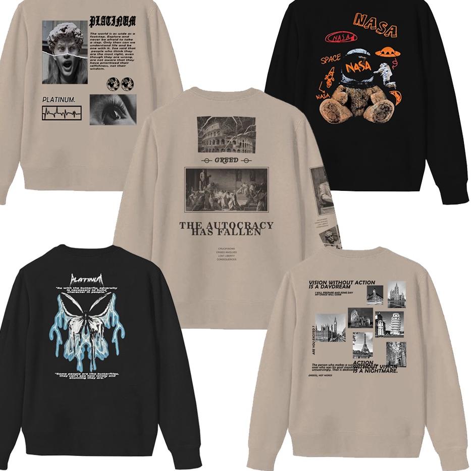 ✨Original✨ Sweatshirt Crewneck AutoCracy Cream  Full Lebel l Sweater Beige North South East South Ea