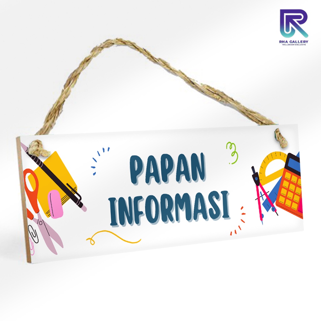 RHA GALLERY Hiasan Dinding Gantung Papan Informasi Pajangan Pintu Sekolah Rumah Kamar Dekorasi