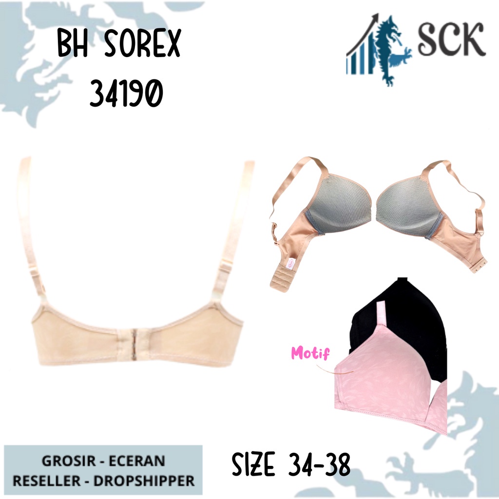 BH SOREX 34190 Ivanti Tanpa Kawat Busa Tipis Polos / Pakaian Dalam Wanita - sckmenwear GROSIR