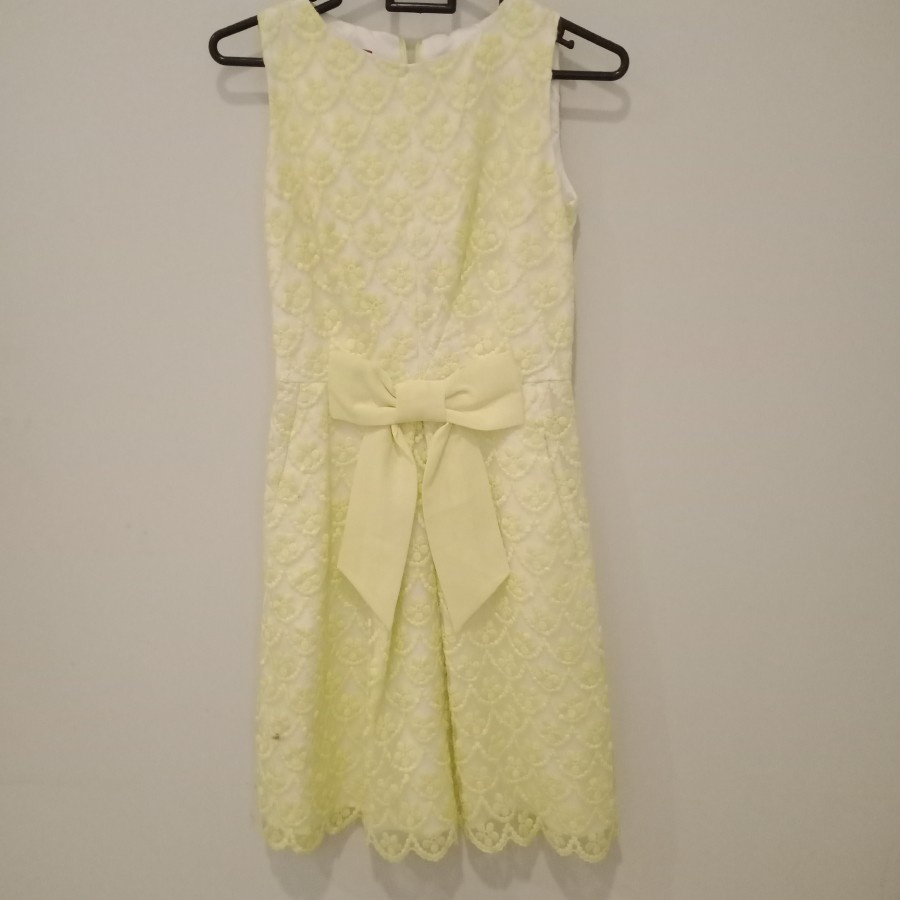 Preloved Derhy Dress Brukat Yellow original almost new