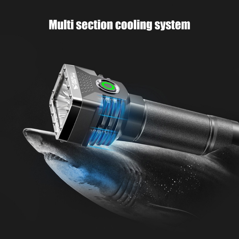 6leds Senter USB Rechargeable Mini Torch Kecerahan Tinggi Power Display Tahan Air Flashlamp Pencahayaan Luar Ruangan Camping Alat Darurat