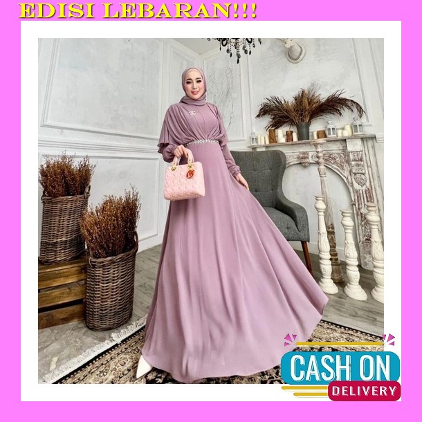 Baju Muslim Wanita Syar'I Terbaru Gamis Dewasa Modern Kekinian Lengan Panjang 2020 - Sadira Dress Co