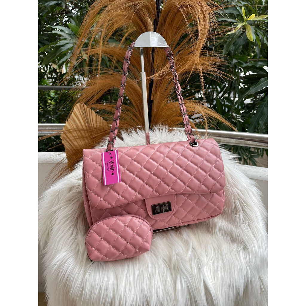 TAS SELEMPANG WANITA YUNI SHARA MAXI FREE POUCH TERBARU UK 30X19 CM