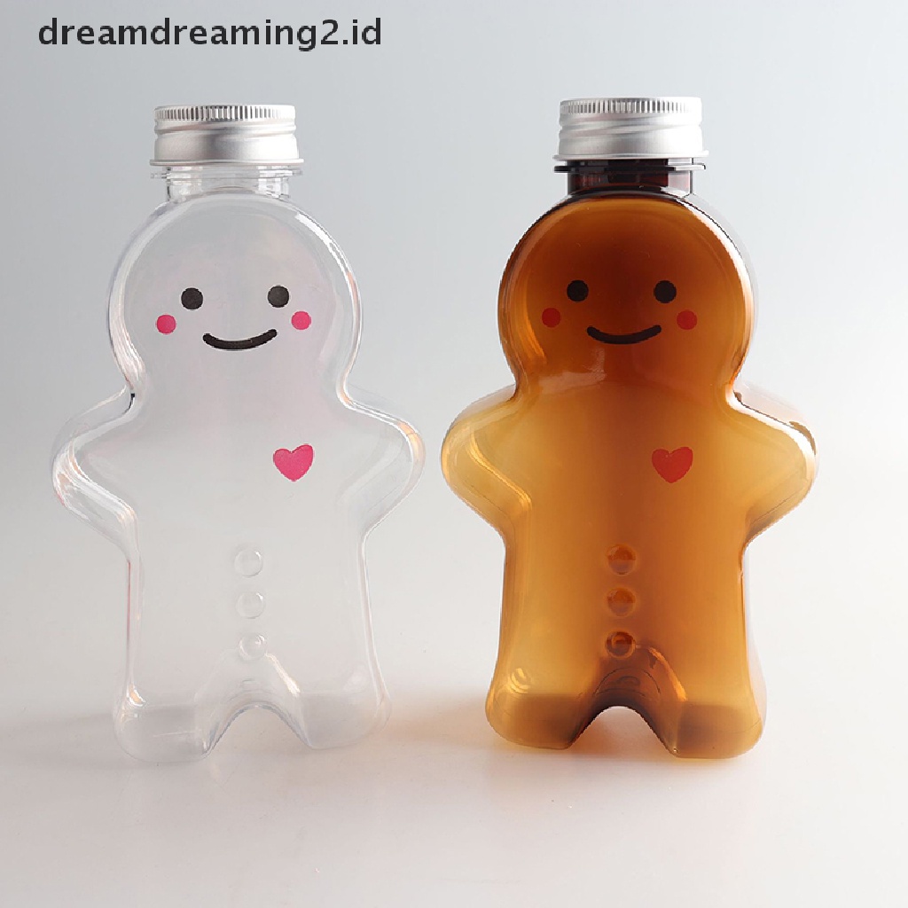 (dream) Cute Gingerbread Man Drinking Cup Shaker Botol Minum Milk Tea Water Bottle.