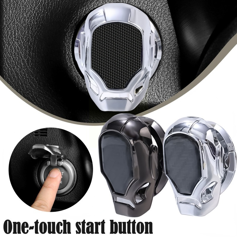 Topeng Robot Novelty 3D Pemodelan Tombol Start Otomotif Tutup Dekoratif Yang Dipersonalisasi/Nyaman Perekat Diri Dilepas Penutup Pelindung Saklar Mobil