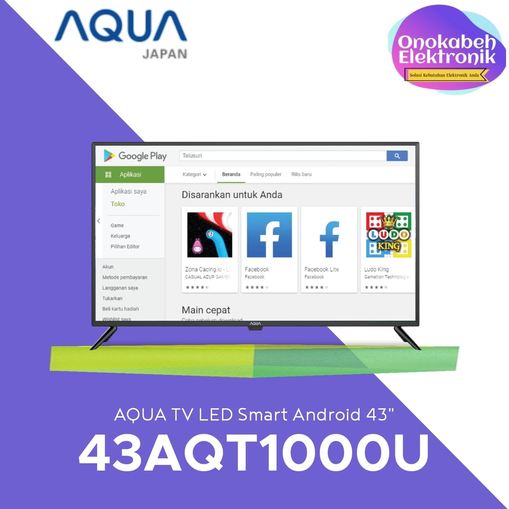 AQUA TV LED 43 Inch LE-43AQT1000U / 43AQT1000 Android Smart TV 43"