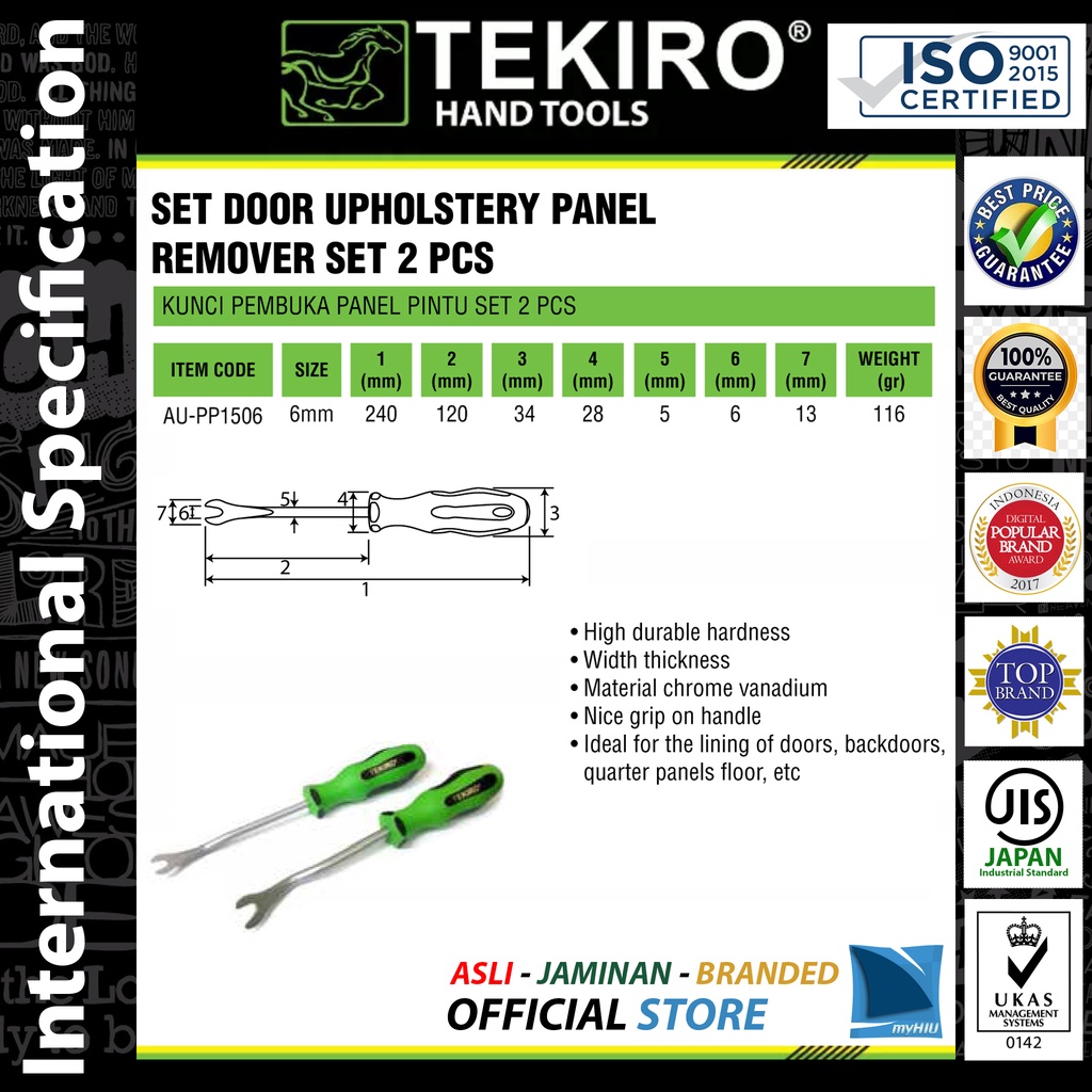 Kunci Pembuka Panel Pintu Isi 2 pcs / Door Upholstery Panel Remover Set TEKIRO