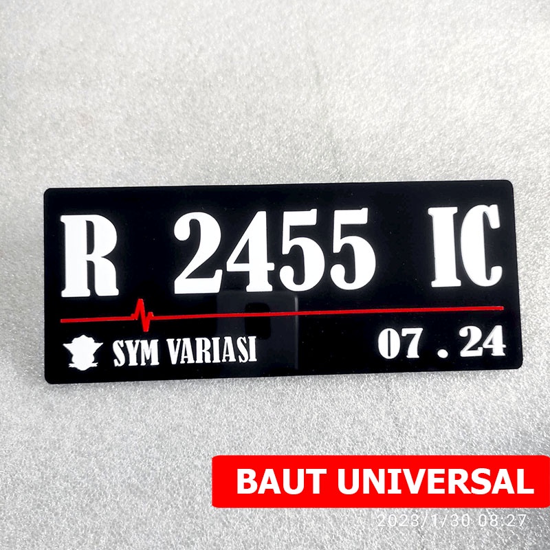 Plat Motor Timbul Akrilik Baut Universal