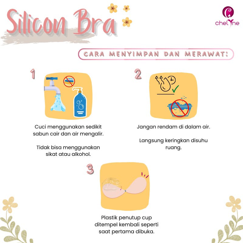 Bra Silicon Chelyne Push Up Bra P5 Dengan Box (PREMIUM) - Lem Perekat FreeBra (Termasuk Tali Transparan)