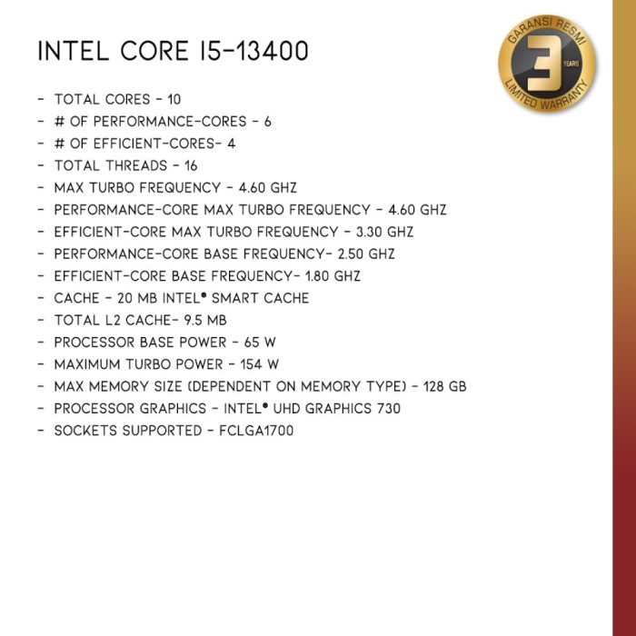 Processor Intel Core I5 13400 Box Raptor Lake Socket LGA-1700