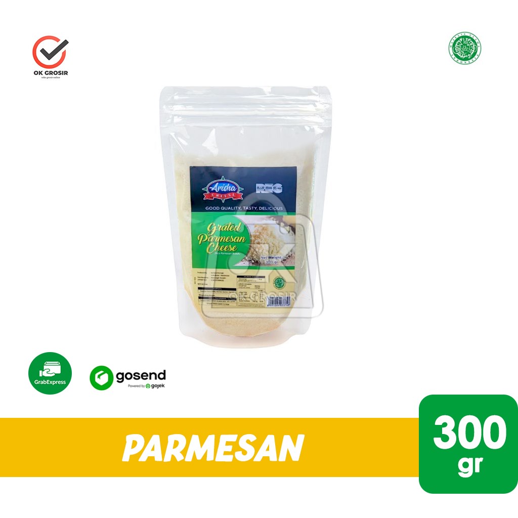 

Keju Parmesan Parut ARISHA Grated Parmesan Cheese 300g (KHUSUS INSTANT)