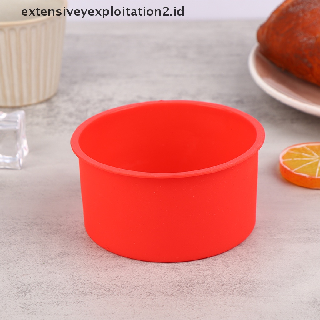 {NEW} 1pc Cetakan Kue Mini Silikon 4inch Loyang Bulat Cetakan Kue DIY Anti Lengket.