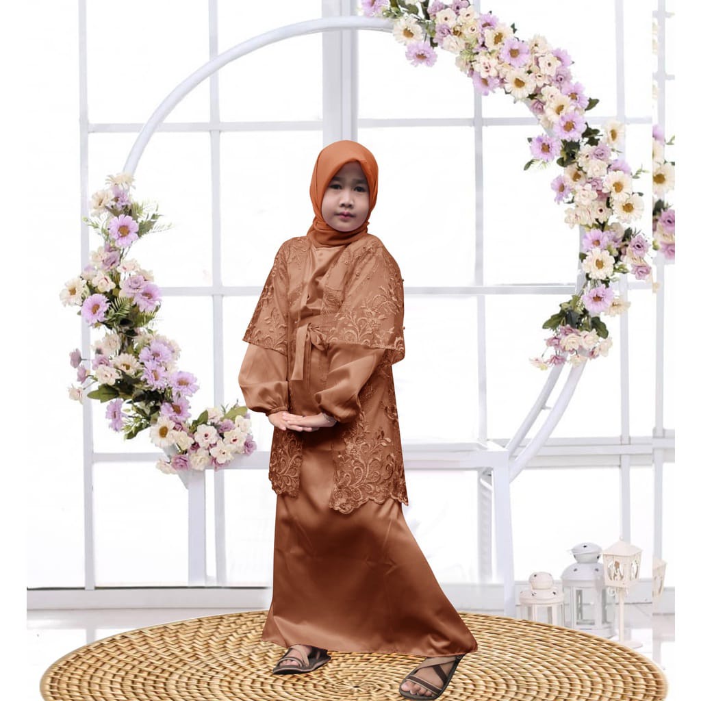 (NEW) Gamis Anak Maxmara Lunna KID/ Gamis Anak Terbaru/ Dress Model Cardigan/ Gamis Anak umur 3-12 Tahun