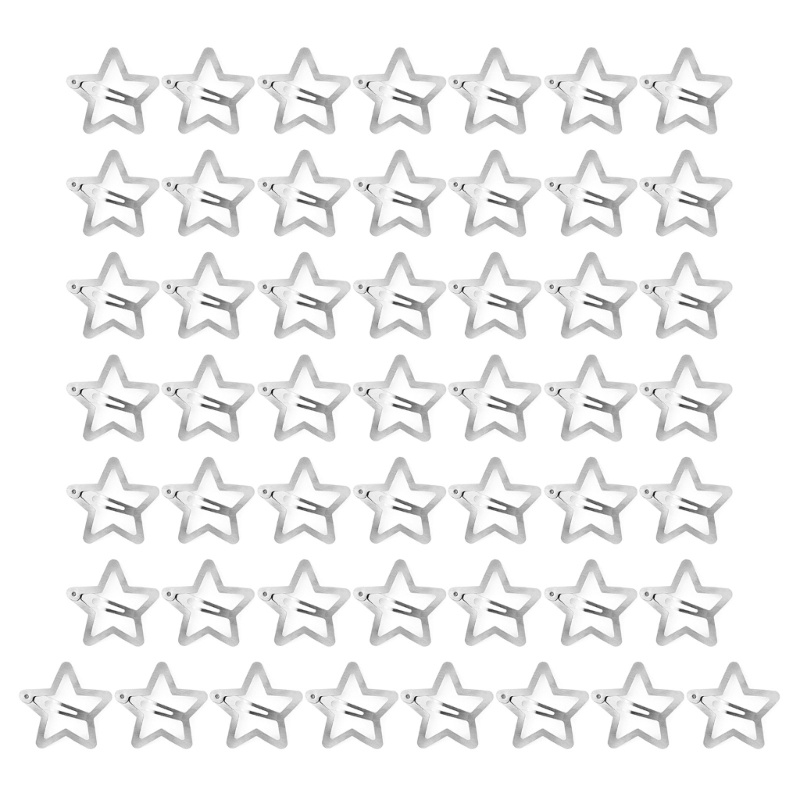 Siy 50Pieces Halus Bintang Rambut Pin Klip Fashion Jepit Rambut Sisi Penjepit Liu-Hai Ekor Kuda Klip Wanita Y2k Pentagram Jepit