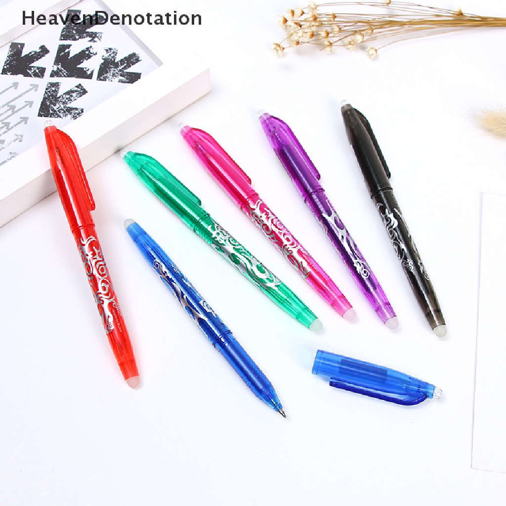 [HeavenDenotation] 4pcs/set Multi-Warna Dihapus Gel Pen 0.5mm Kawaii Pulpen Siswa Wrig Kreatif Menggambar Alat Kantor Sekolah Supply Alat Tulis HDV