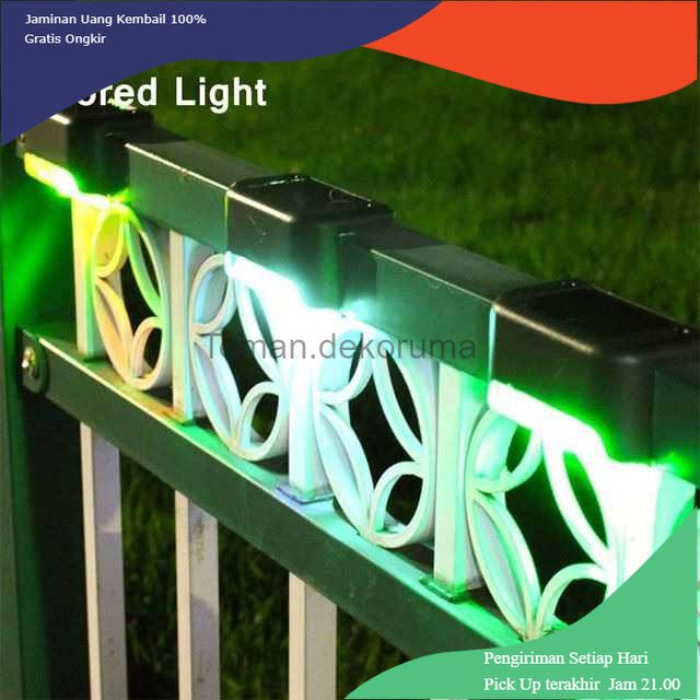 TD - LMP YANKE Lampu Taman Hias Pagar Balustrade Light Solar IP65 RGB 4 PCS - YA80