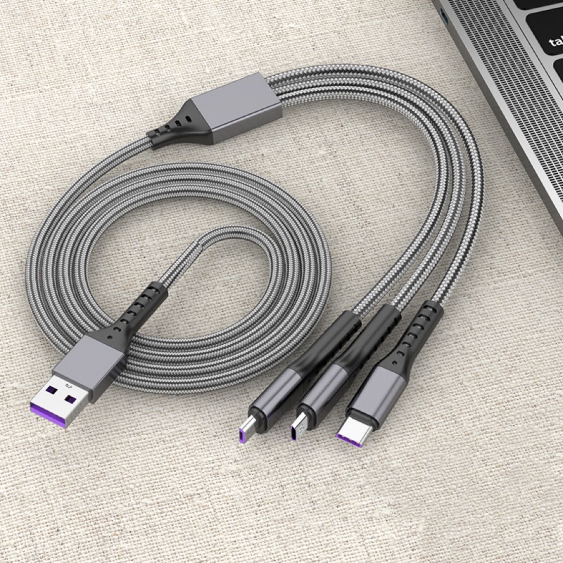 Kabel USB Data 3in1 Untuk iPhone Fast Charger Charging Cable Untuk Android iPhone Tipe c Samsung Charger Kawat