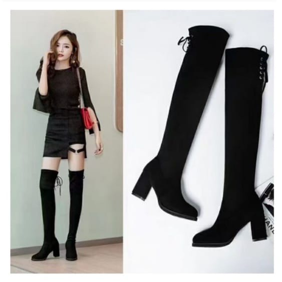 Sepatu Boots Korea Fashion Sepatu Boots B21 Import Murah Wanita Terkini Korea Populer Terlaris B21 High Heels Sepatu Boots Fashion Wanita