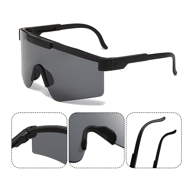 Rimless Shield Wrap Around Sunglasses Kacamata Perlindungan Uv400 Y2K Sunglasses