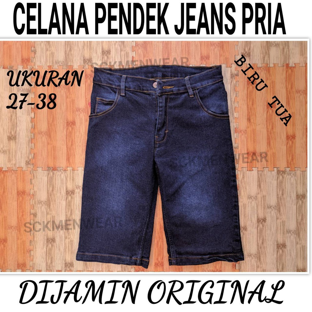 Celana Pendek Pria CRV Jeans KANCING Model Reguler Standar Polos size 28-38 JUMBO - sckmenwear GROSIR