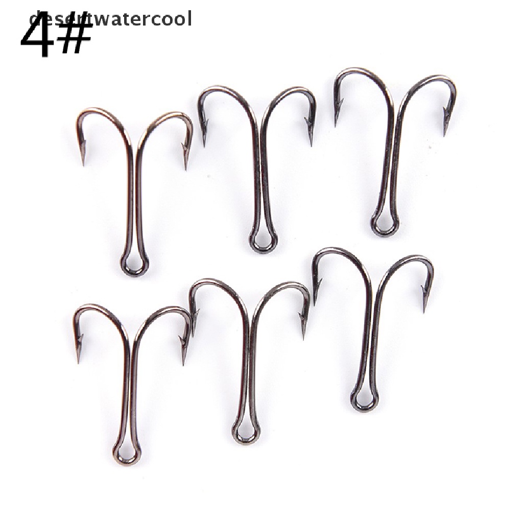 Deid 50pcs Ganda Baja Karbon Tinggi Hitam Memancing Kait Jangkar Ganda Air Asin 50pcs Kait Pancing Ganda Pengikat Lalat Kecil Kait Jangkar Ganda 50pcs Ganda Baja Karbon Tinggi Ganda