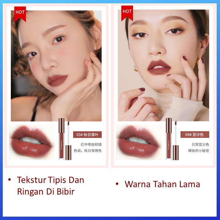 LAMEILA LIpstick Cair Kosmetik Glaze Velvet Metal Bibir Makeup Kecantikan Lip Tint Lip Gloss MC-1029