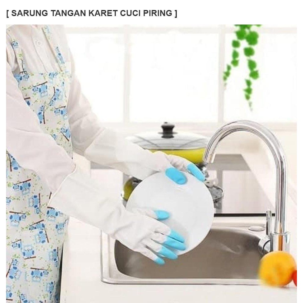 Sarung tangan karet cuci piring anti air Rubber glove murah