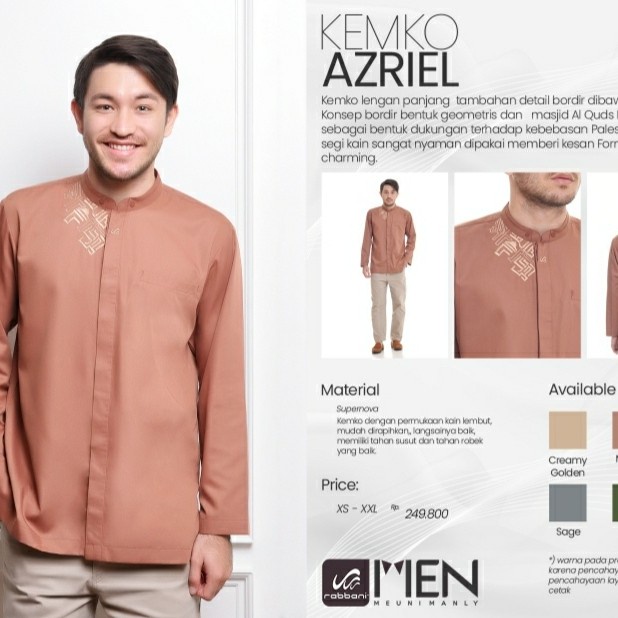 pStore88 - Rabbani Kemko Azriel Koko Baju Muslim Pria Lengan Panjang XS-XXL 4074
