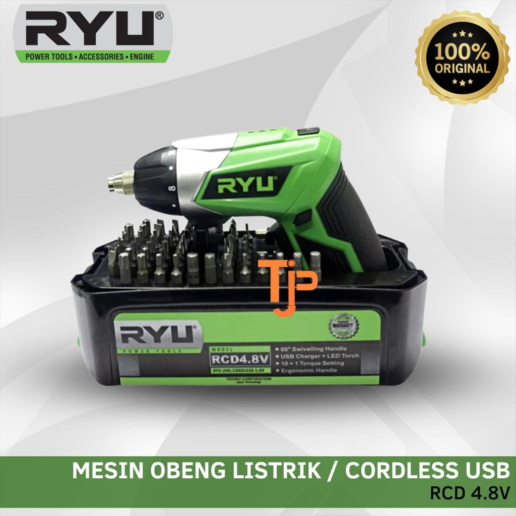 RYU MESIN OBENG LISTRIK / USB CORDLESS RCD 4.8V