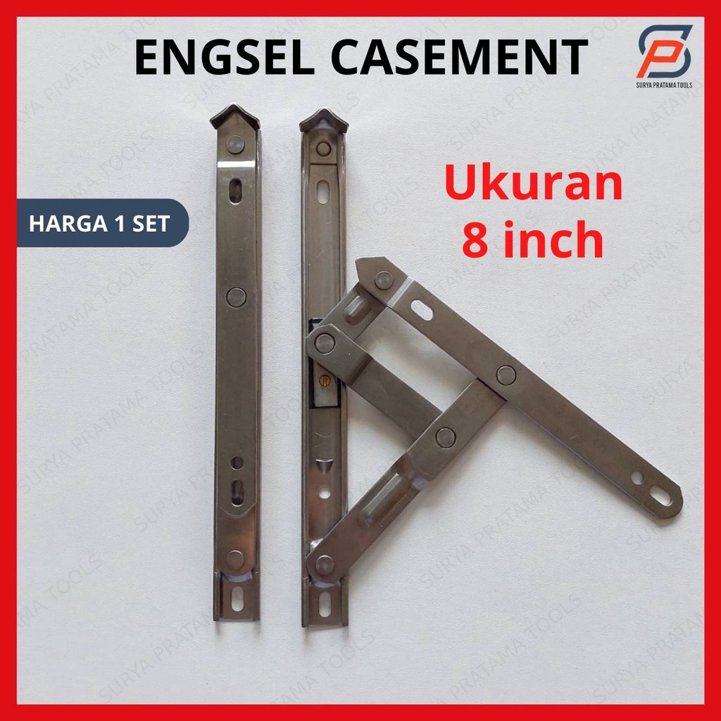 Engsel Casement Jendela Aluminium 8 Inch Inci