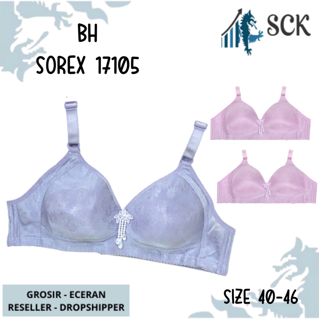 BH SOREX 17105 Tanpa Kawat Busa Tipis Motif Bunga / Pakaian Dalam Wanita - sckmenwear GROSIR