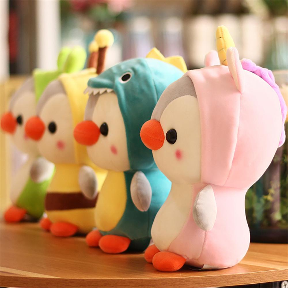 Timekey 25cm Pinguin Mainan Mewah Cosplay Unicorn Kodok Hiu Lebah Cuddly Plushie Bayi Appease Boneka Ulang Tahun Dekorasi Rumah Untuk Anak Kids N4U8