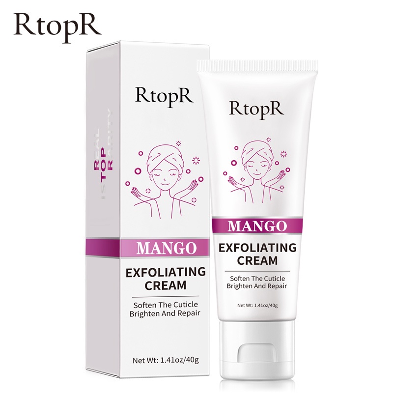 RtopR Mango Face Exfoliating Cream Peeling Gel 40Gr - Eksfoliasi Wajah Untuk Pemutih Pelembab Exfoliasi Komedo Pembersih Jerawat Perawatan