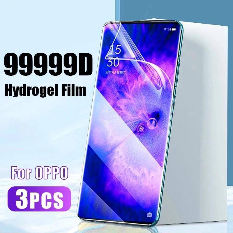 3pcs Untuk OPPO A16e A36 A57 A76 A77 A96 A97 K10 Plus Pro K10X Hydrogel Film Pelindung Layar Cover Film Untuk OPPO Find X5 Lite F21 Pro