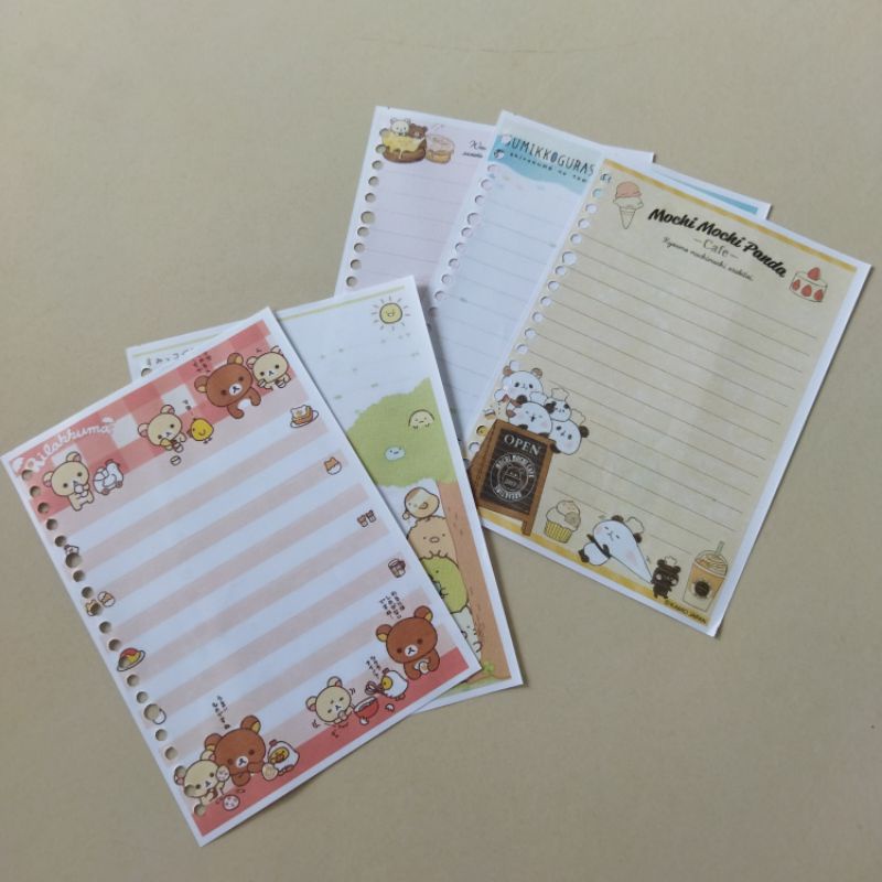 

Isi 10 Lembar Loose Leaf Isi Binder A5 Full Color Motif Kartun 70gsm