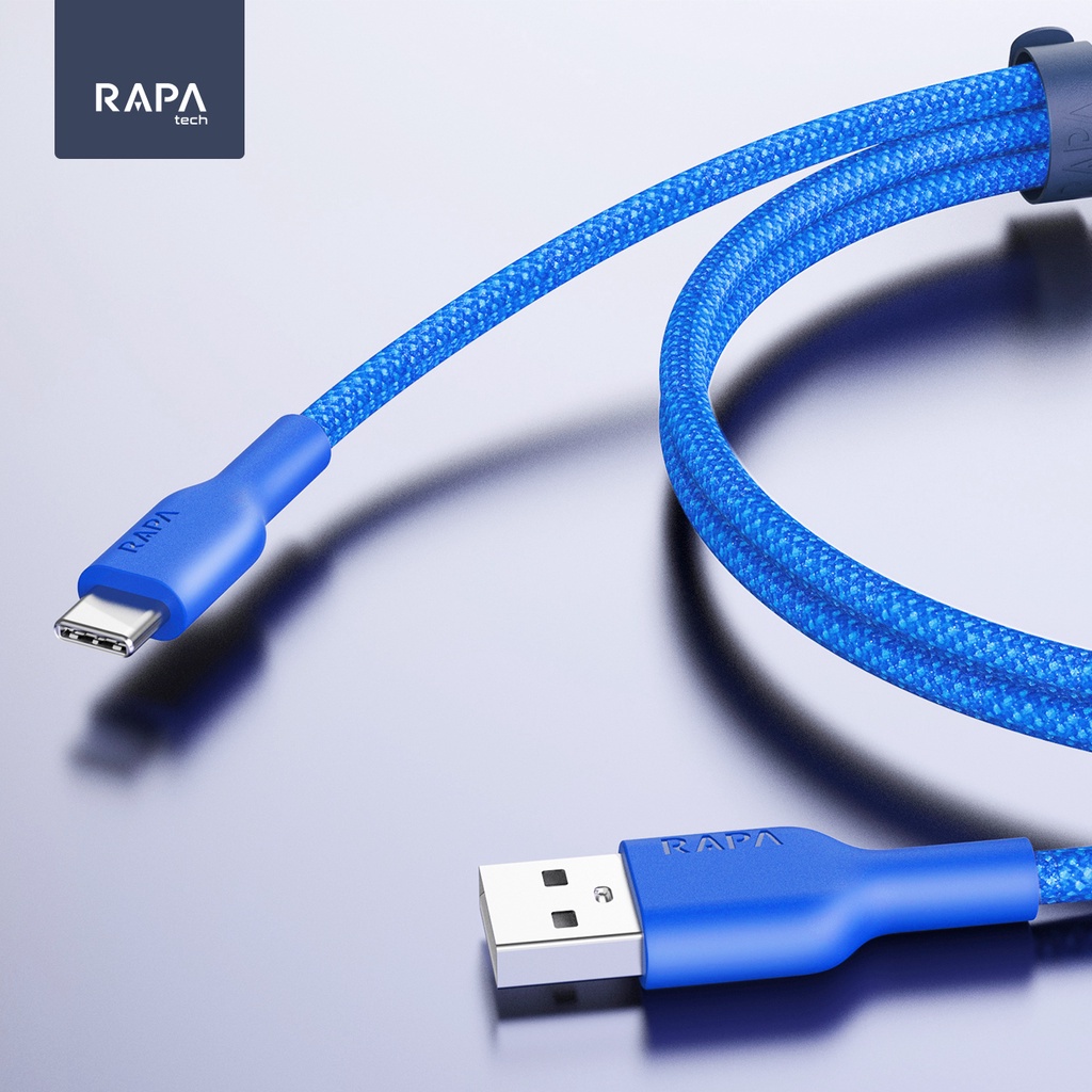 RAPAtech KABEL DATA USB TYPE C QUICK CHARGE QC3.0 DATA CABLE TYPE C NYLON BRIDED 3A MAX (DC-2021)