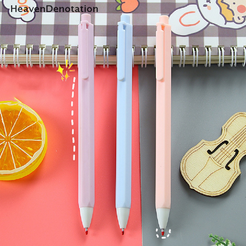 [HeavenDenotation] 6pcs/set Lucu Morandi Color Press Gel Pen ST Nib 0.5mm Hitam Tinta Kantor Sig Pen Mahasiswa Kawaii Alat Tulis Wrig Perlengkapan HDV