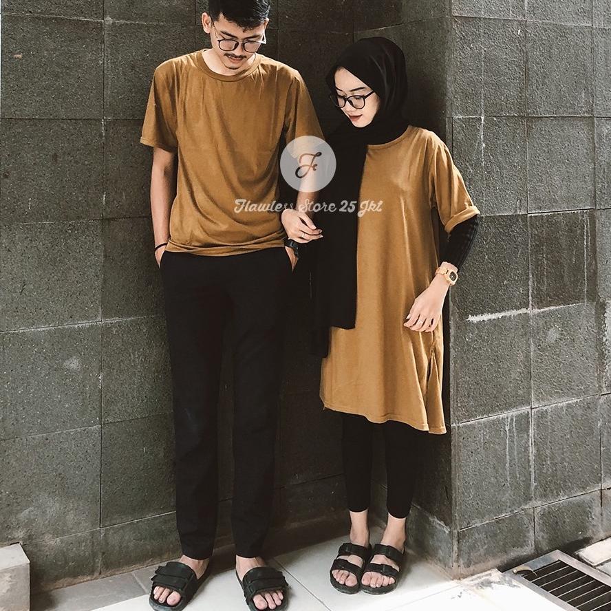 New Stock couple tshirt dress zoya oversize  kaos pasangan basic