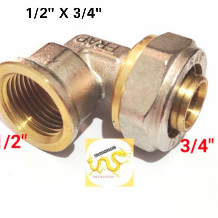 ☉ Elbow drat dalam 1/2 X 3/4 inch FRAP keni sambungan pipa air panas ☝