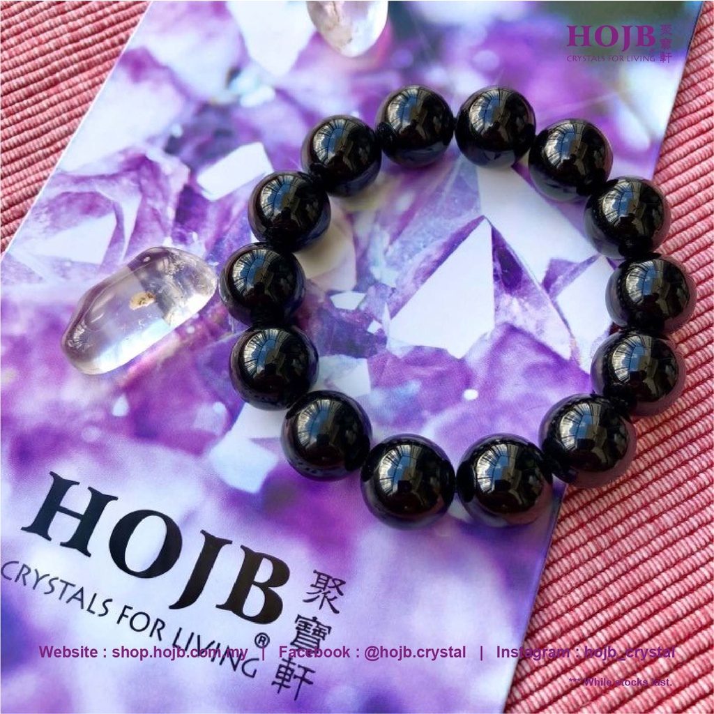 Gelang Natural Black Tourmaline 4A Beads Bracelet 4-10mm