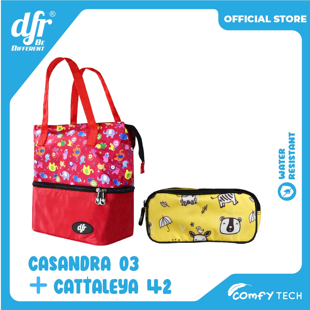 Dfr Bundling Super Hemat - Lunch Bag Atau Tote Bag Free Tempat Pensil/ Bottle Pouch/ Lunch Bag
