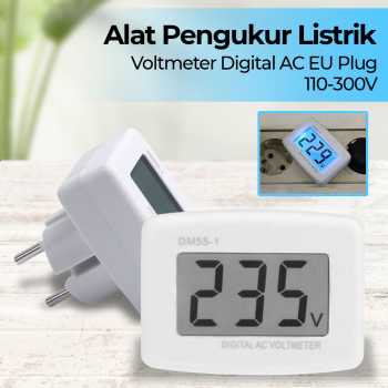 [KMZ] Alat Pengukur Listrik Voltmeter Digital AC EU Plug 110-300V - DM55-1