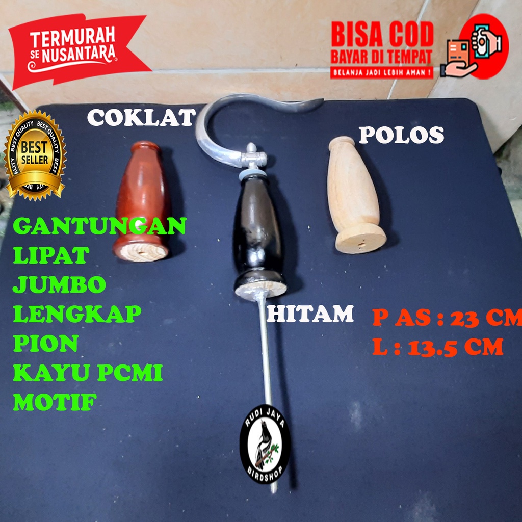 GANTUNGAN CANTOLAN LIPAT JUMBO LENGKAP PION KAYU PCMI SANGKAR KANDANG BURUNG KECIL KOTAK PLECI KACER
