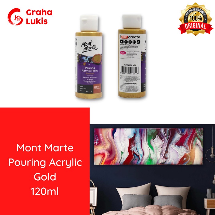 

Mont Marte Pouring Acrylic Paint 120ml Varian Metallic - Gold