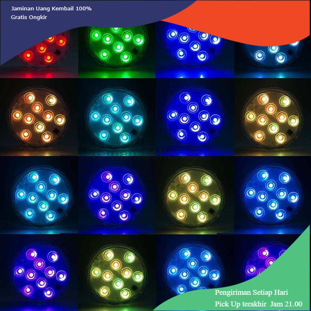 TD - LMP Sxzm Lampu Hias RGB Bawah Air Waterproof 7.5W 10 LED 4PCS - XY635