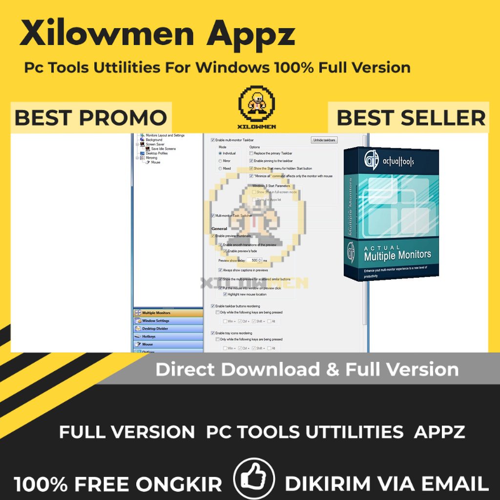 [Full Version] Actual Multiple Monitors Pro PC Tools Software Utilities Lifetime Win OS