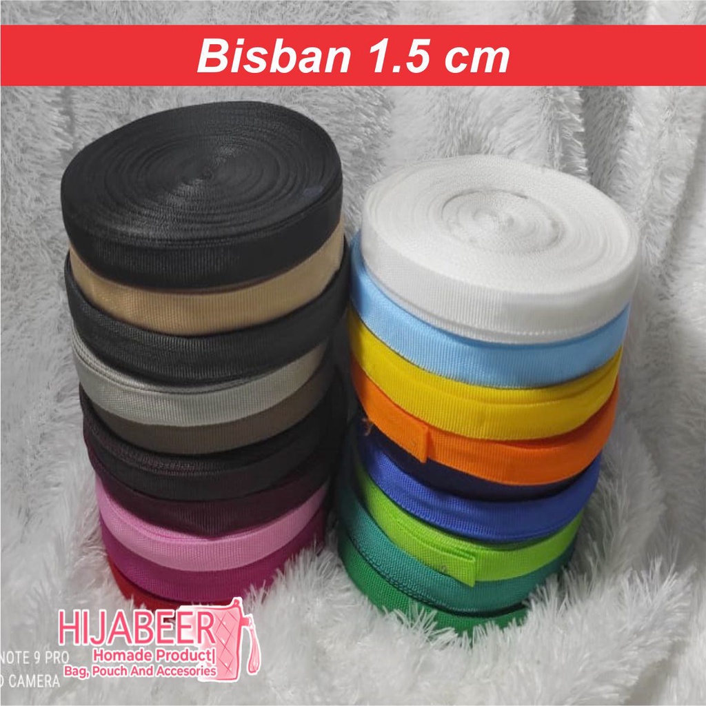 Bisban Webbing / tali botol 1,5 cm Per 3 Meter