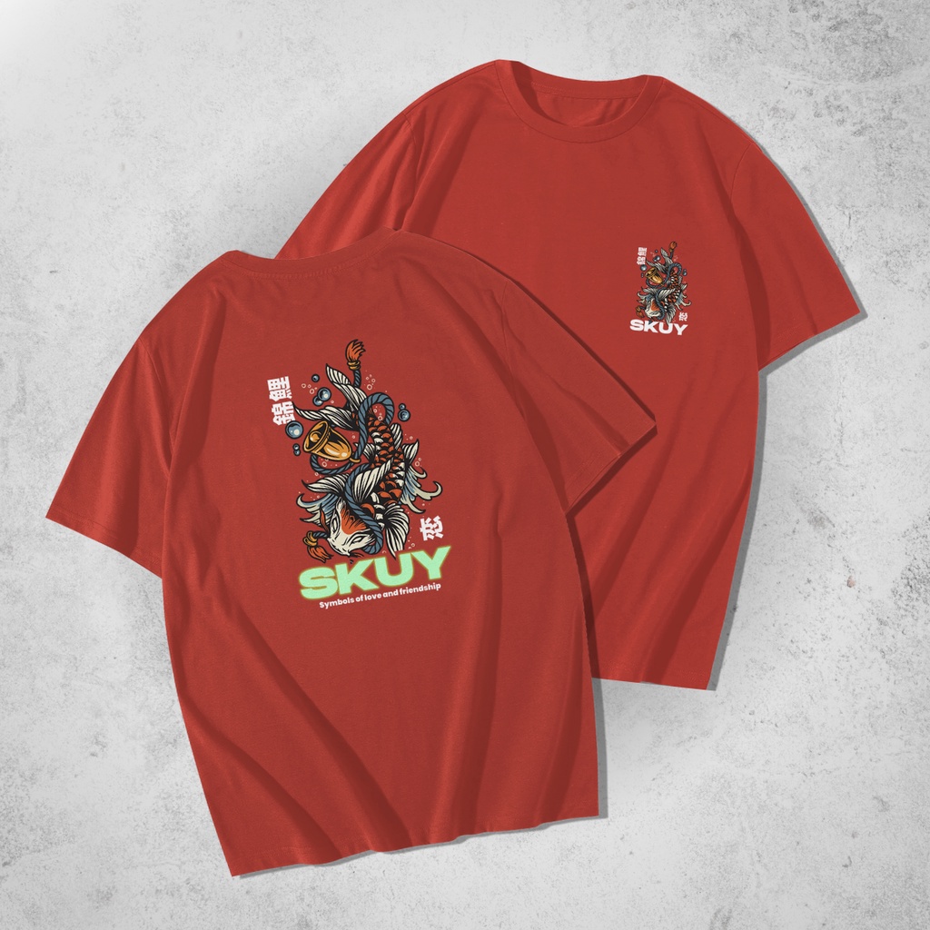 Skuy Kaos Dewasa Merah Bata Unisex | Koi Skuy Glow in the dark SKY176